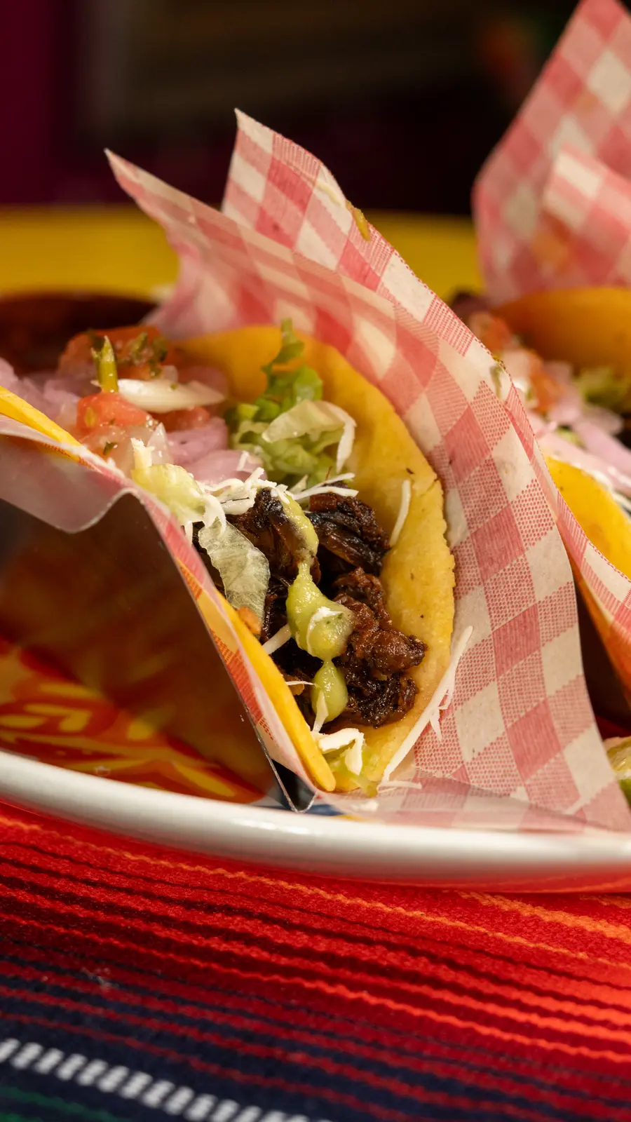 Taco en papel de cuadros